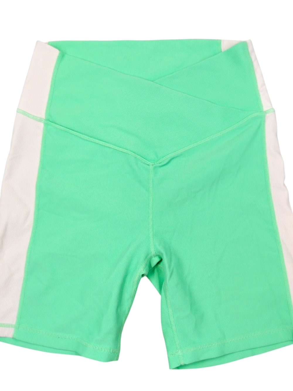 Wilo The Label Neon Apple Rib Cross Waist Shorts Size Large  MSRP$54